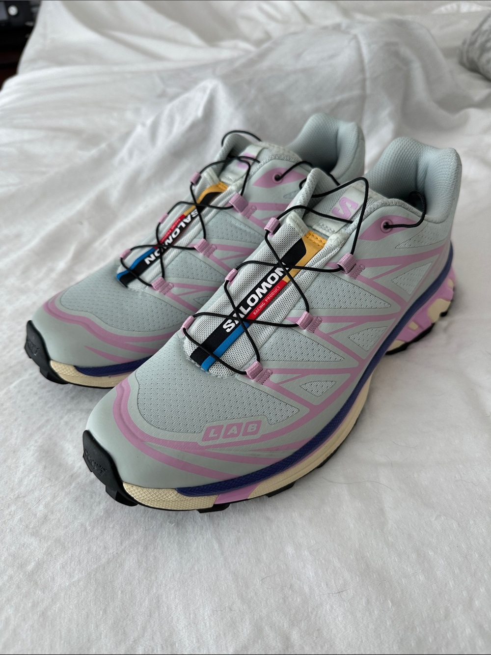 New wo box Salomon XT-6 Ice flow/Orchid 9.5M or 10.5W